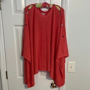 J. Jill Pink Shrug Sweater with Asymmetrical Draped Design